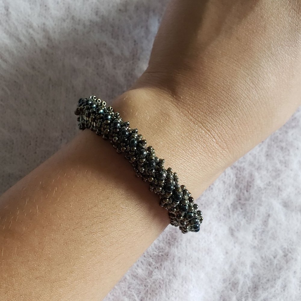 Handmade Multi Strand Woven Seed Bead Bracelet